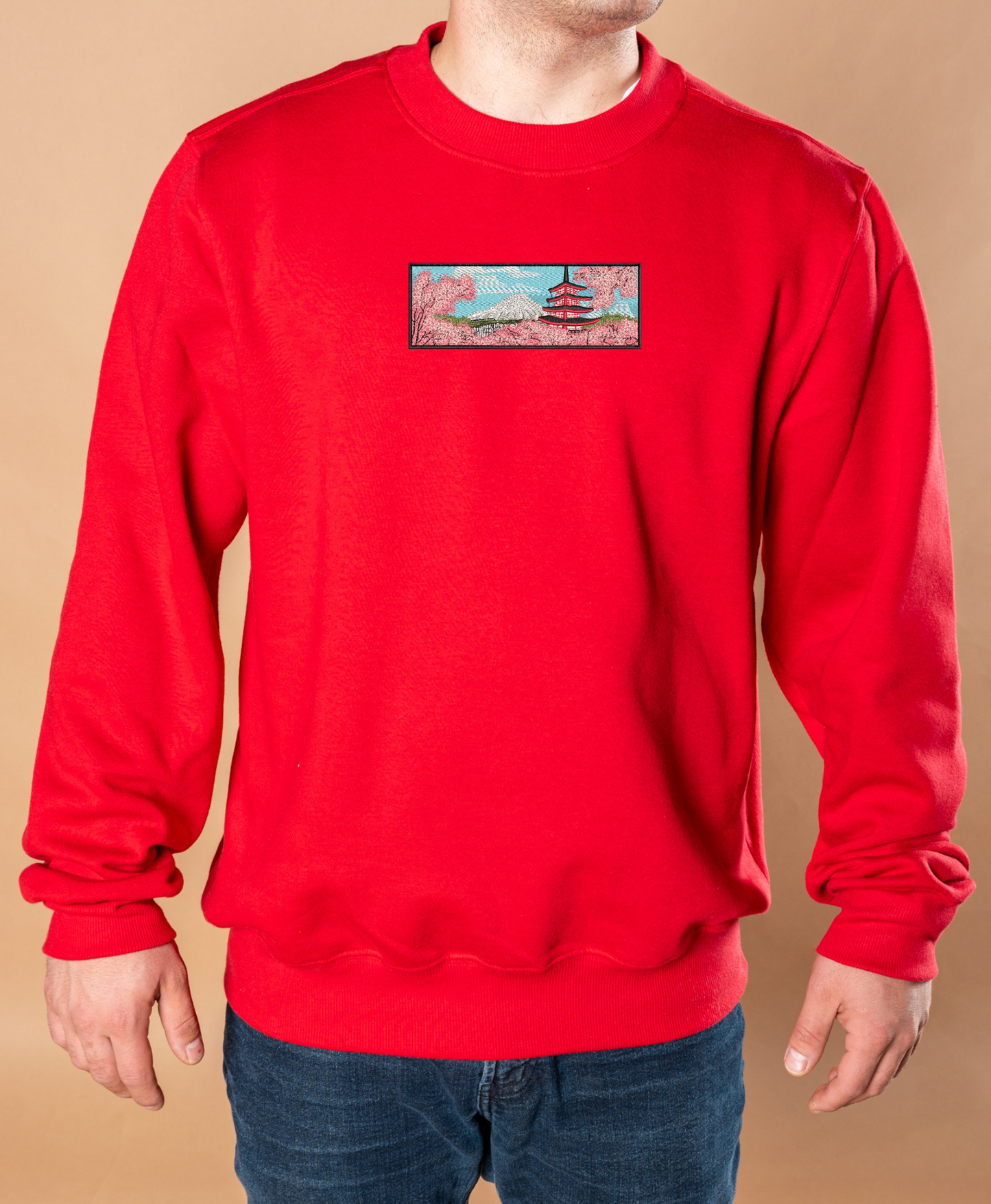 Sudadera Cuello Redondo Bordado - Monte Fuji