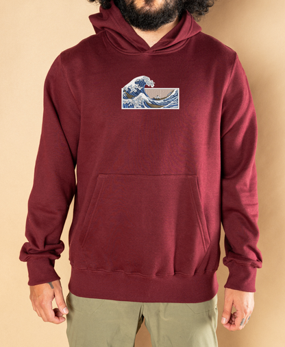 Sudadera Capucha Bordado - Ola de Kanagawa - Unisex